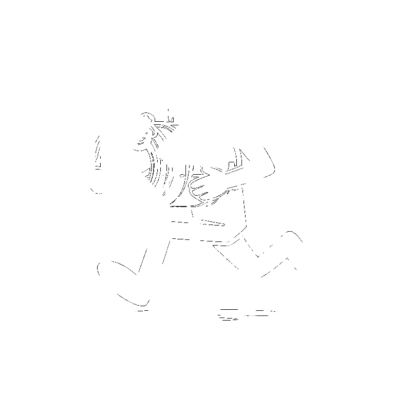 Bearded rep sprinting with a keg — Ultimate Beer Run mascot